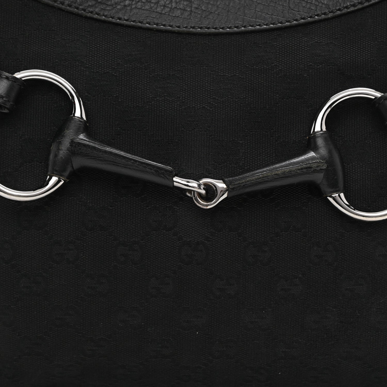 Gucci Monogram Horsebit Hobo Black 15 of 34