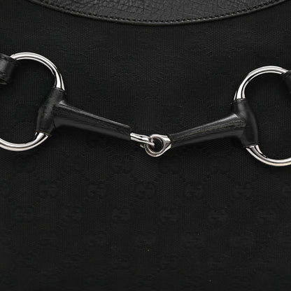 Gucci Monogram Horsebit Hobo Black 15 of 34