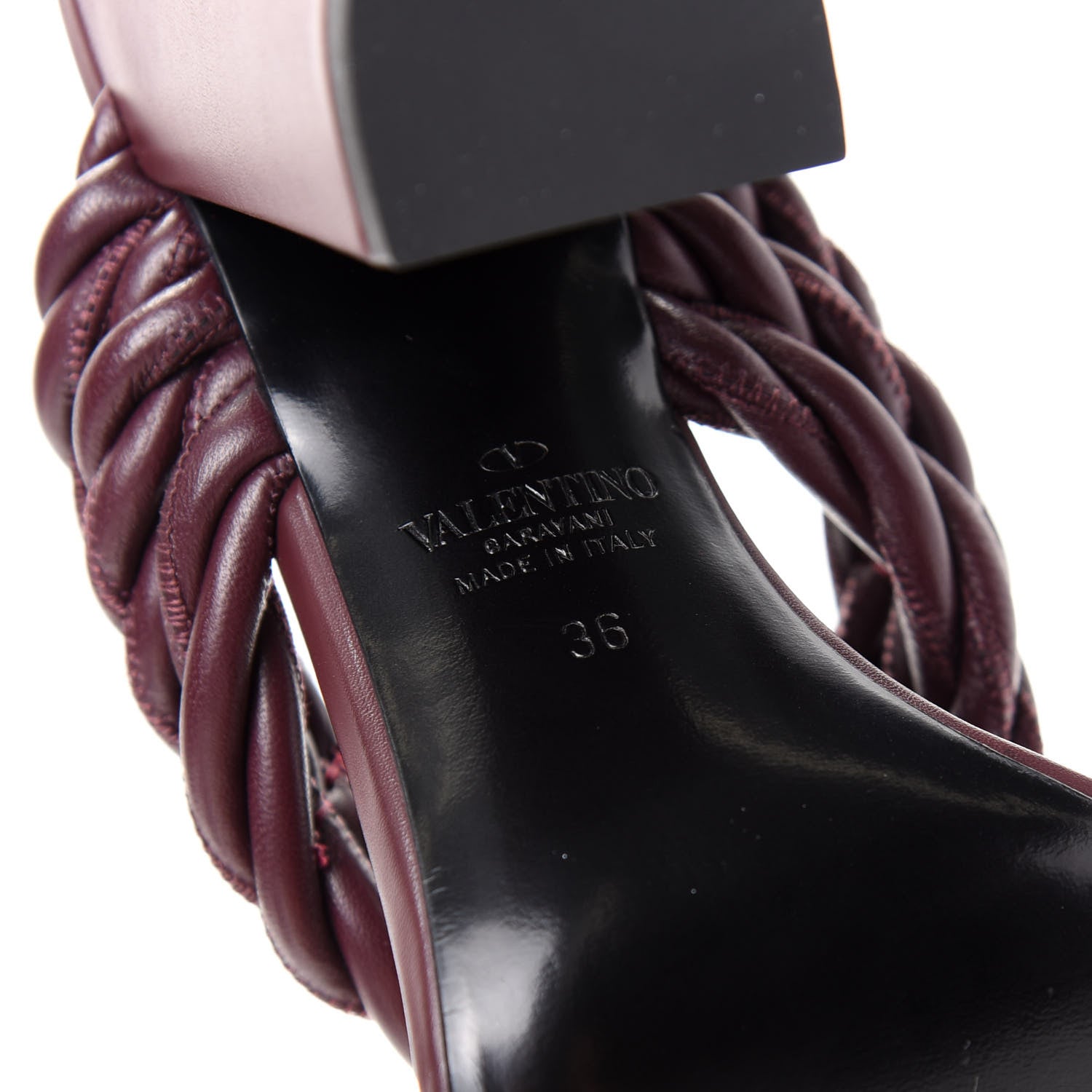 Valentino Garavani Nappa Crisscross Rope Slide Sandals 36 Rubin 9 of 10