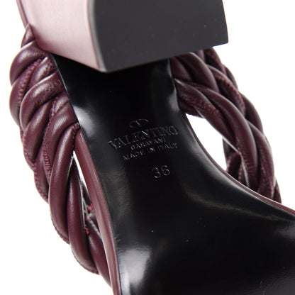 Valentino Garavani Nappa Crisscross Rope Slide Sandals 36 Rubin 9 of 10