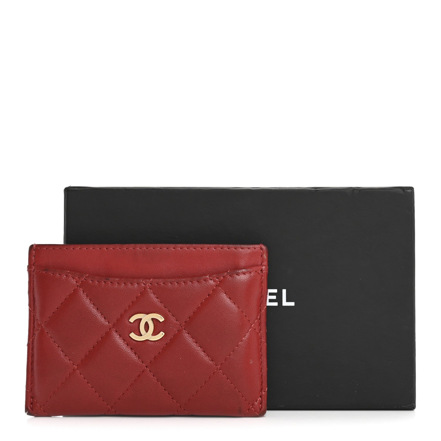 Chanel Lambskin Quilted Card Holder Red 15 of 15