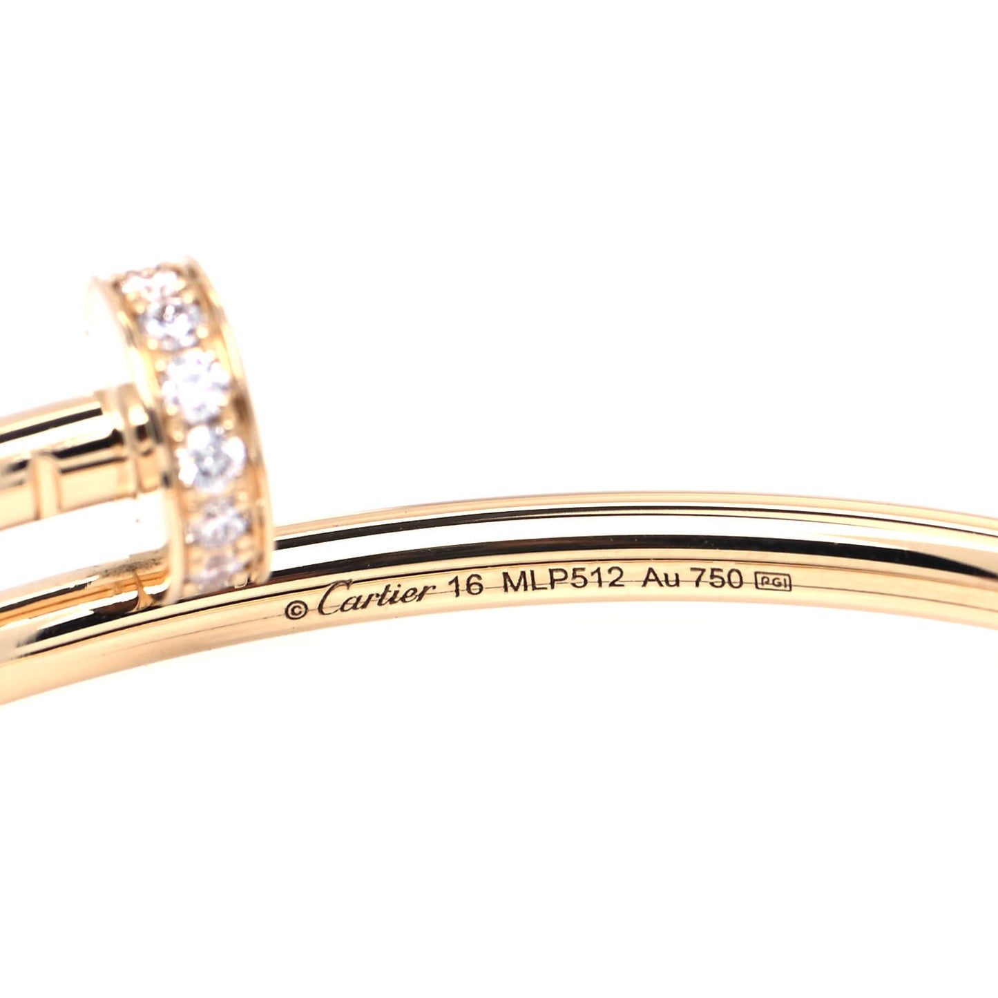 18K Yellow Gold Diamond Small Juste Un Clou Bracelet 16