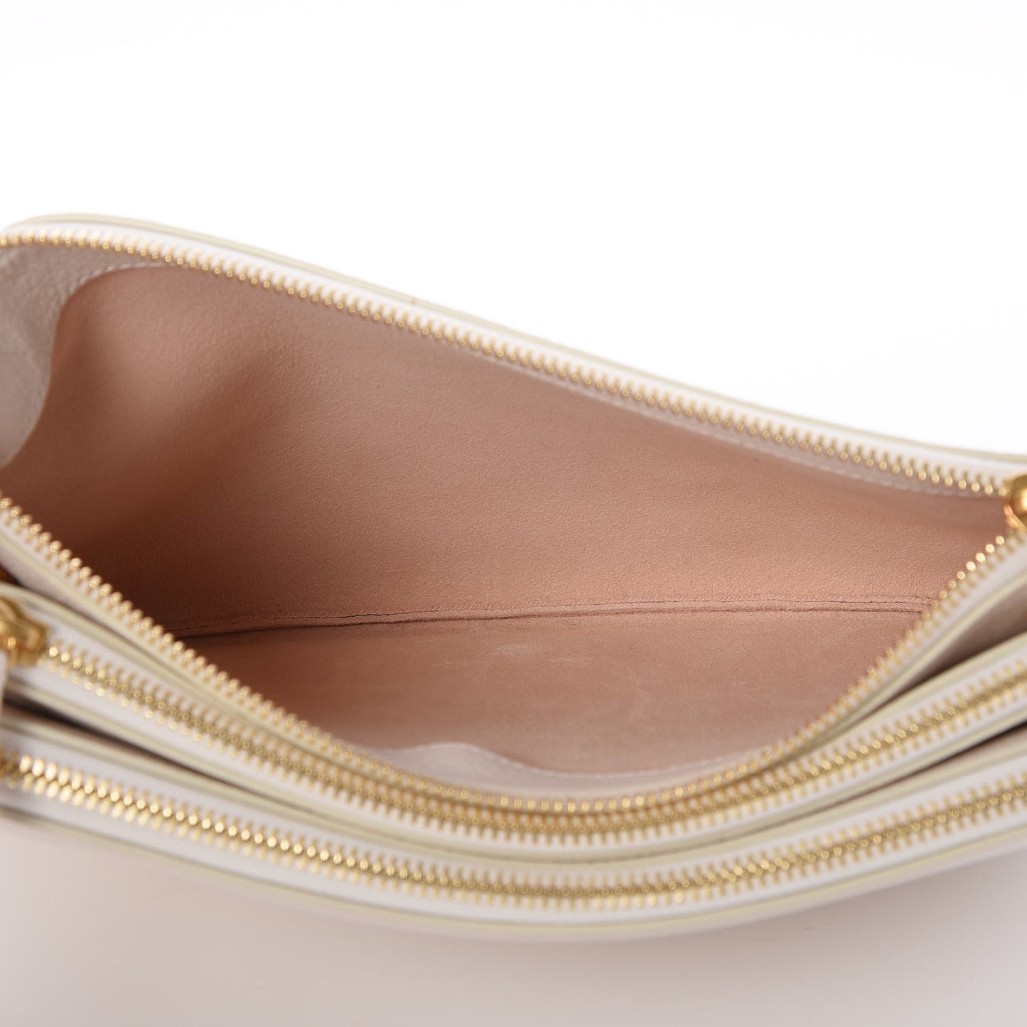 Goatskin Large Trio Crossbody Bag White