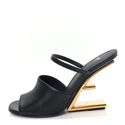 Fendi Calfskin Fendi First 95mm Slide Sandals 38 Black 1 of 9