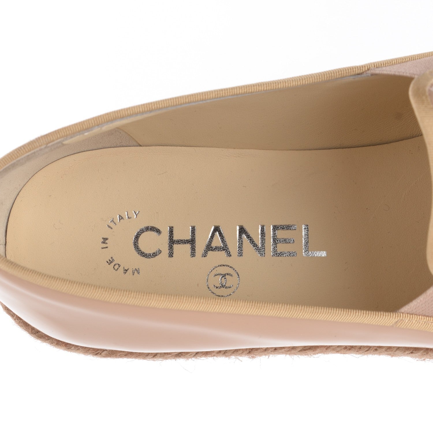 Chanel Patent CC Loafers Espadrille 40 Beige 7 of 9