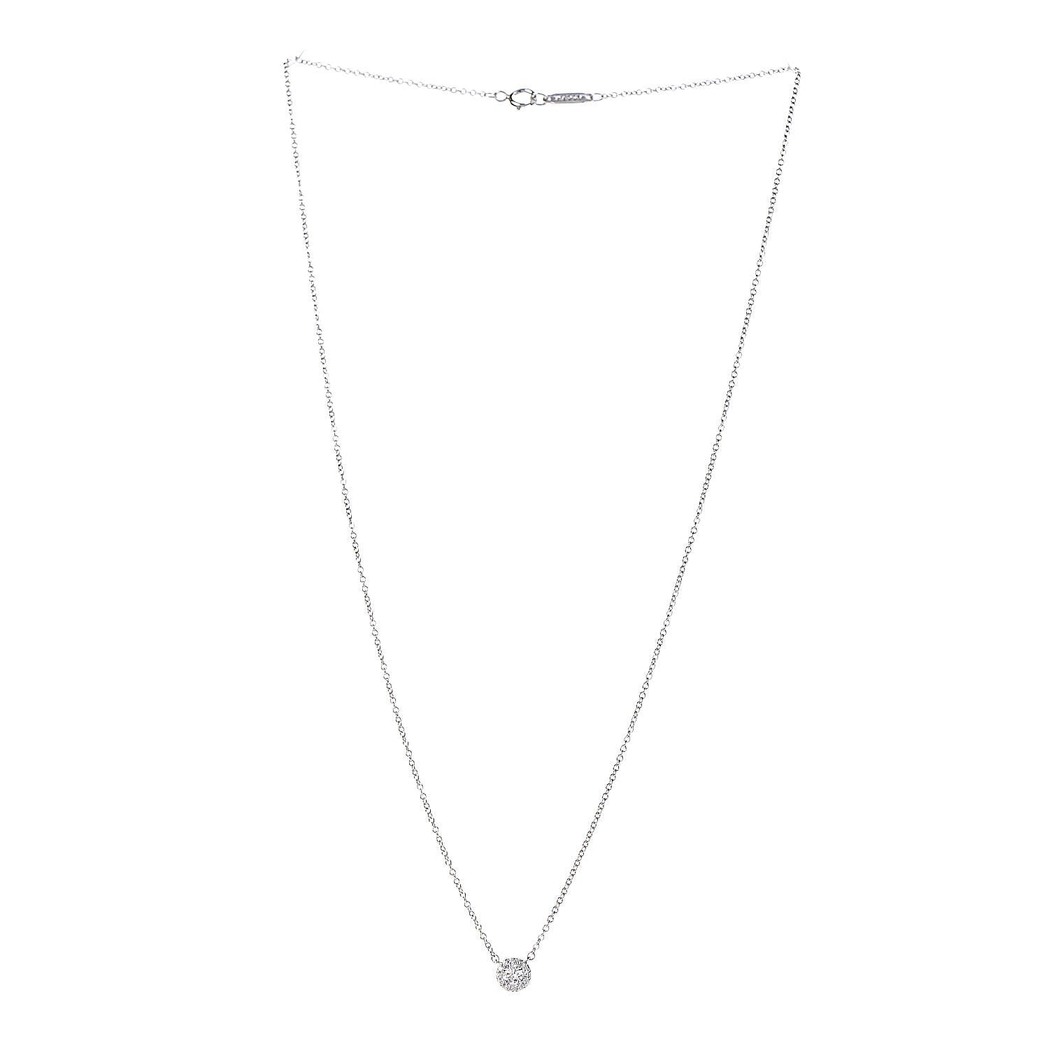 Tiffany Platinum Diamond Small Soleste Pendant Necklace 3 of 7