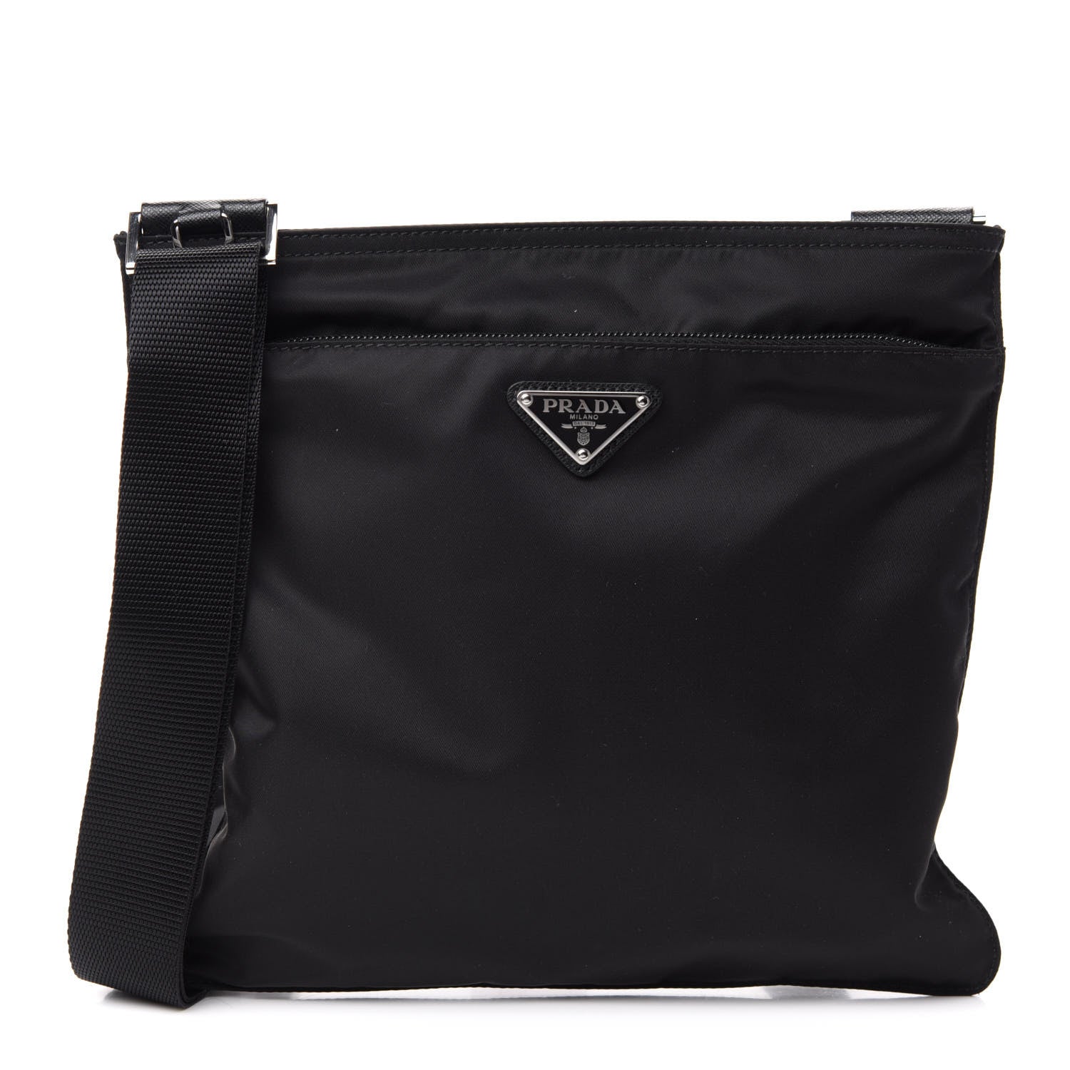 Prada Nylon Vela Small Flat Messenger Bag Black 1 of 10