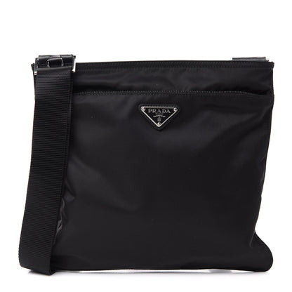 Prada Nylon Vela Small Flat Messenger Bag Black 1 of 10