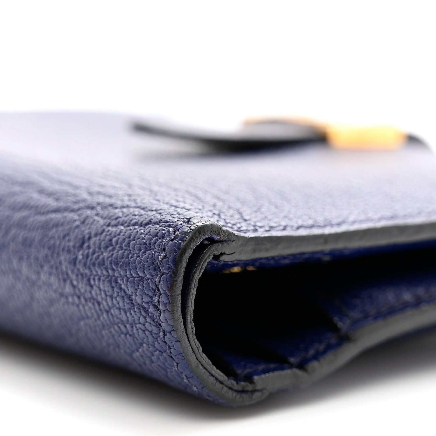 Hermes Chevre Mysore Bearn Compact Wallet Bleu Encre 8 of 9