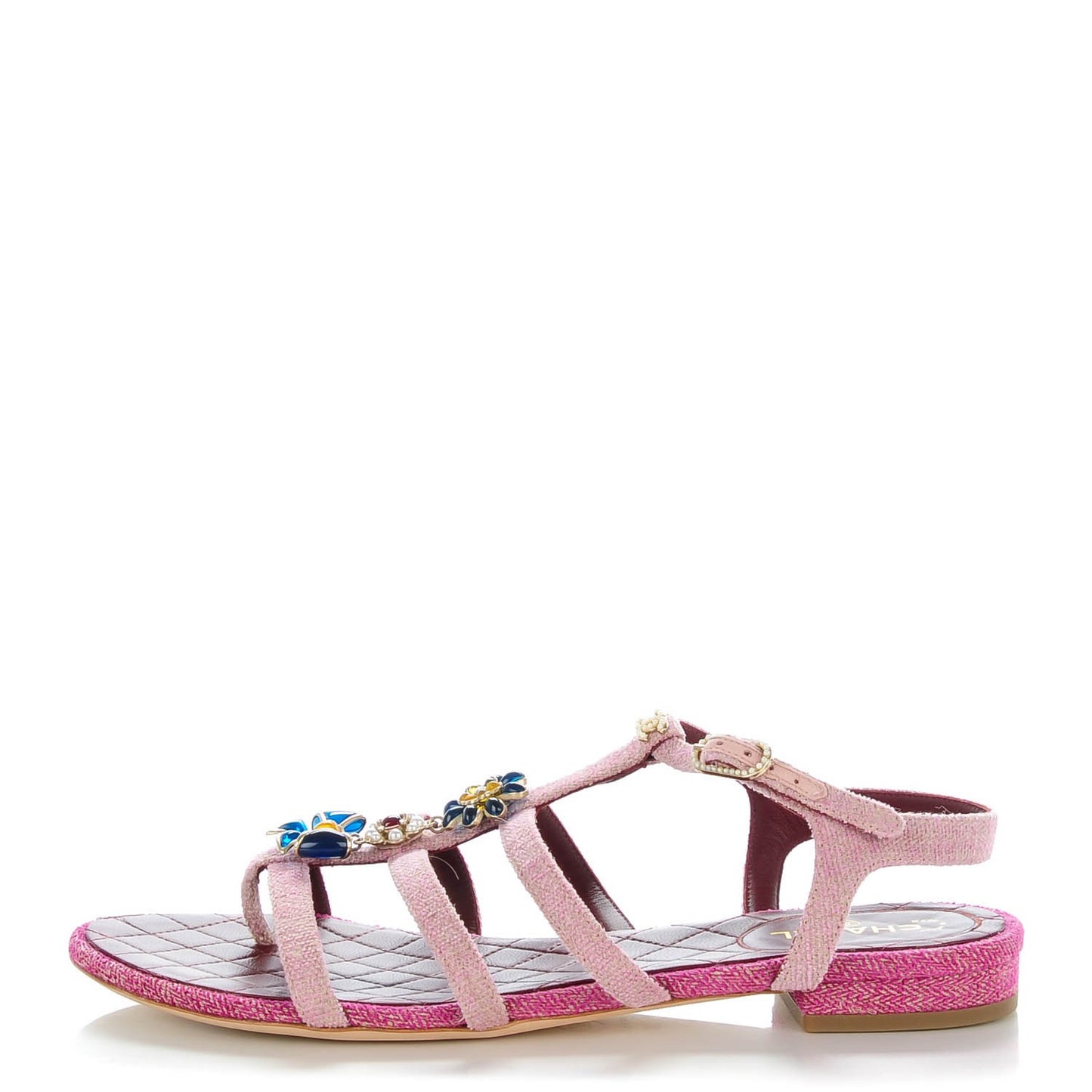 Tweed Poured Glass Sandals 38.5 Pink