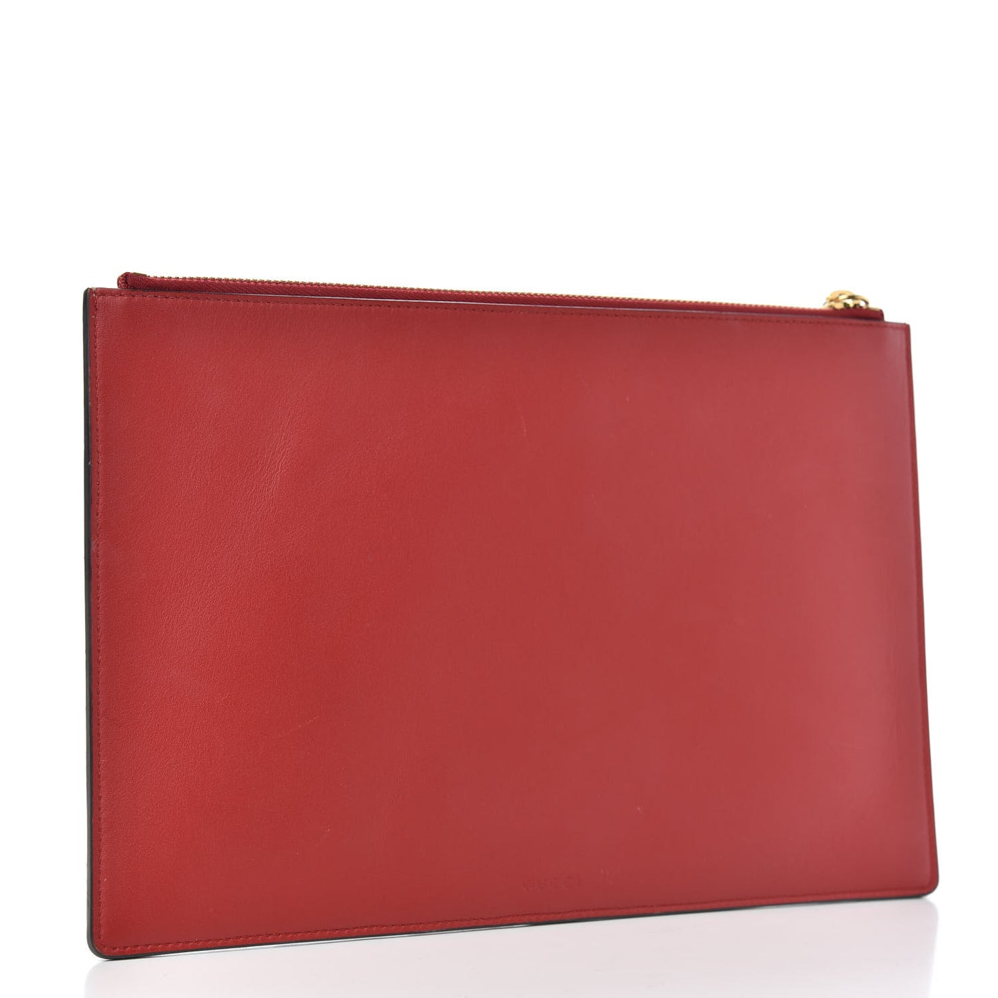 GG Supreme Monogram Bosco Patch Zip Pouch Beige Malva Hibiscus Red