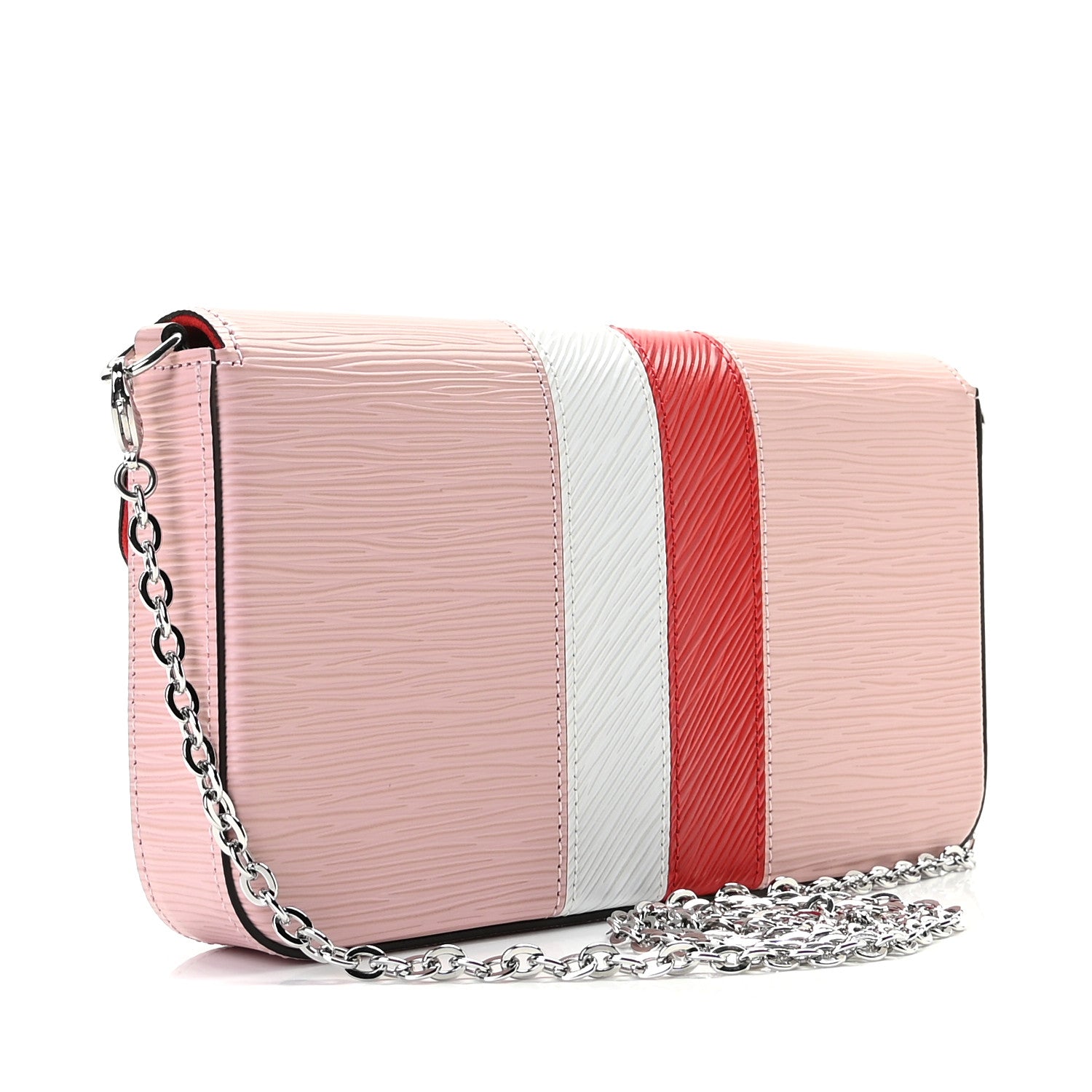 Louis Vuitton Epi Pochette Felicie Rose Ballerine Stripe 4 of 10