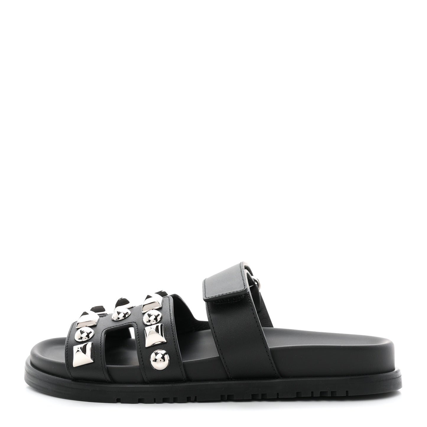 Calfskin Medor Studded Womens Chypre Sandals 36.5 Black