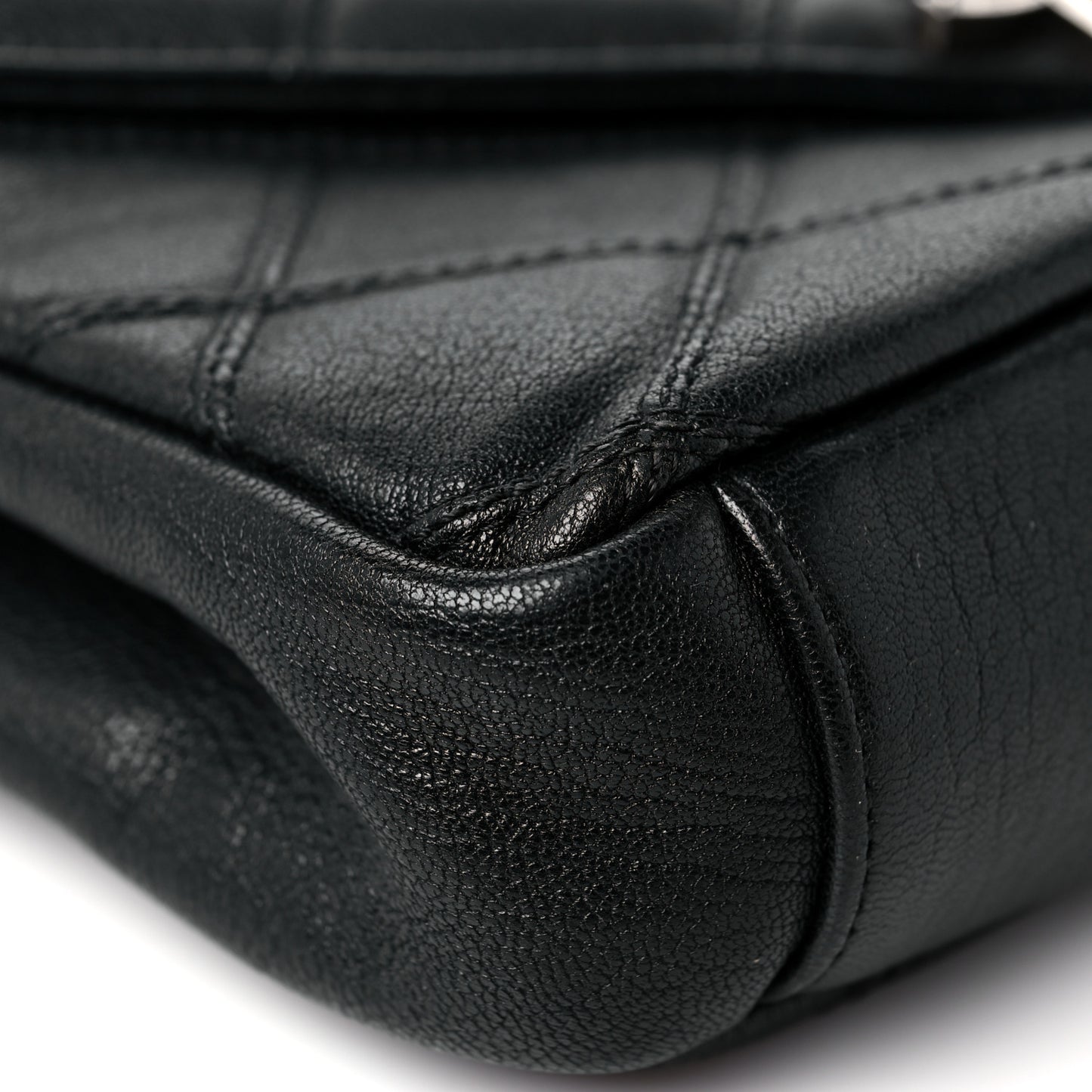 Calfskin Matelasse Diamond Quilted Monogram Medium College Bag Black