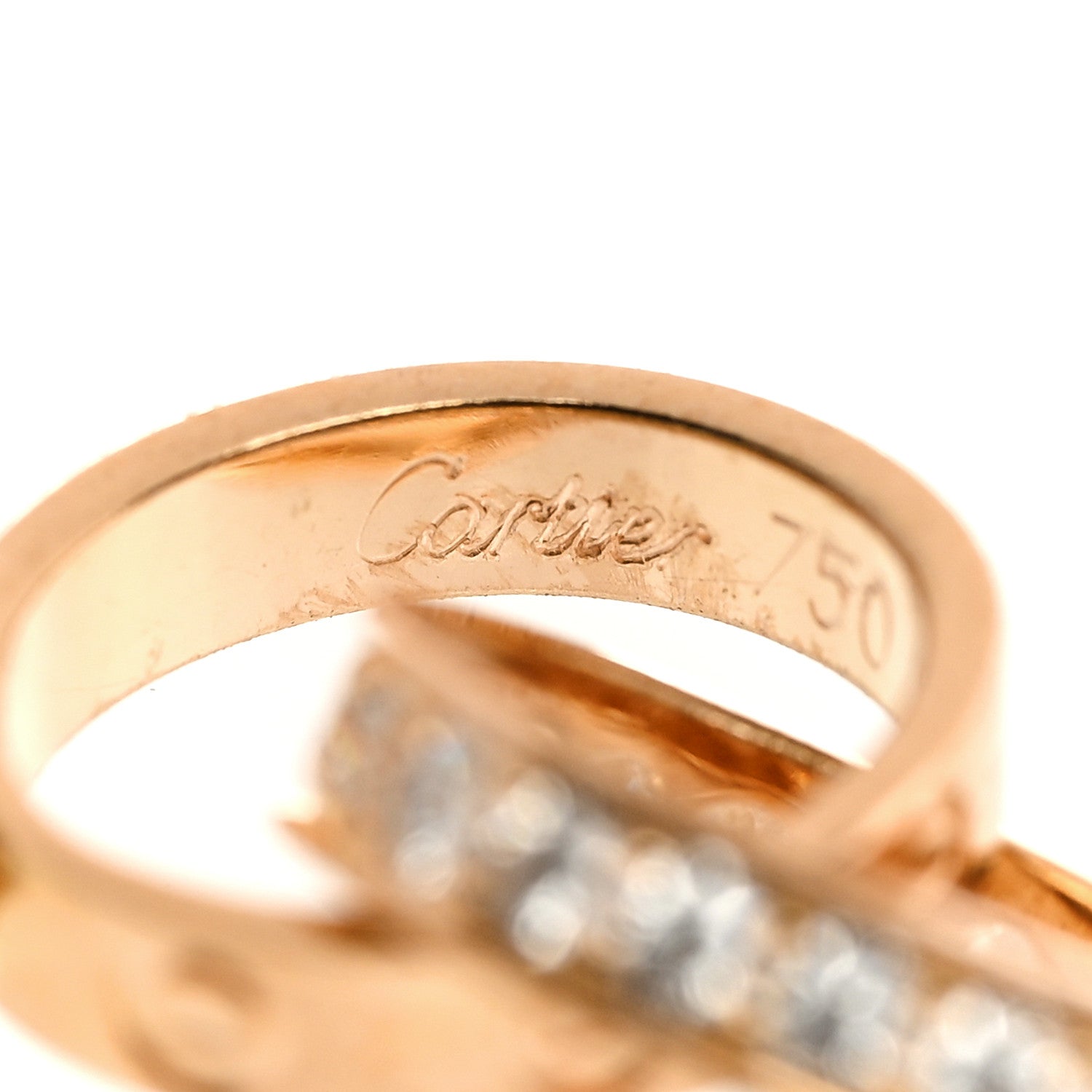 Cartier 18K Pink Gold Diamond Interlocking LOVE Necklace 6 of 8