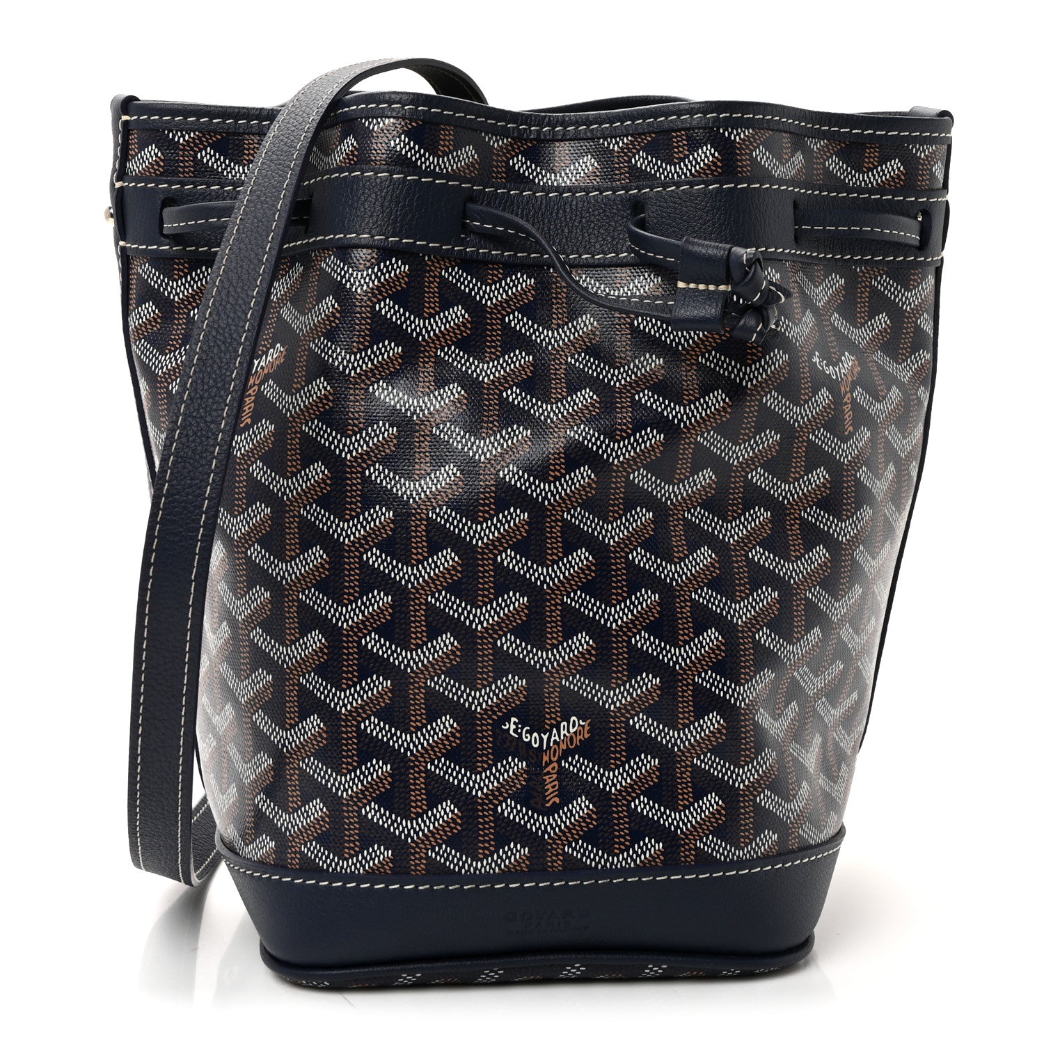Goyard Goyardine Petit Flot Bucket Bag PM Navy 1 of 9