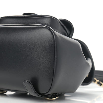 Chanel Lambskin Quilted Small Duma Drawstring Backpack Black 10 of 11