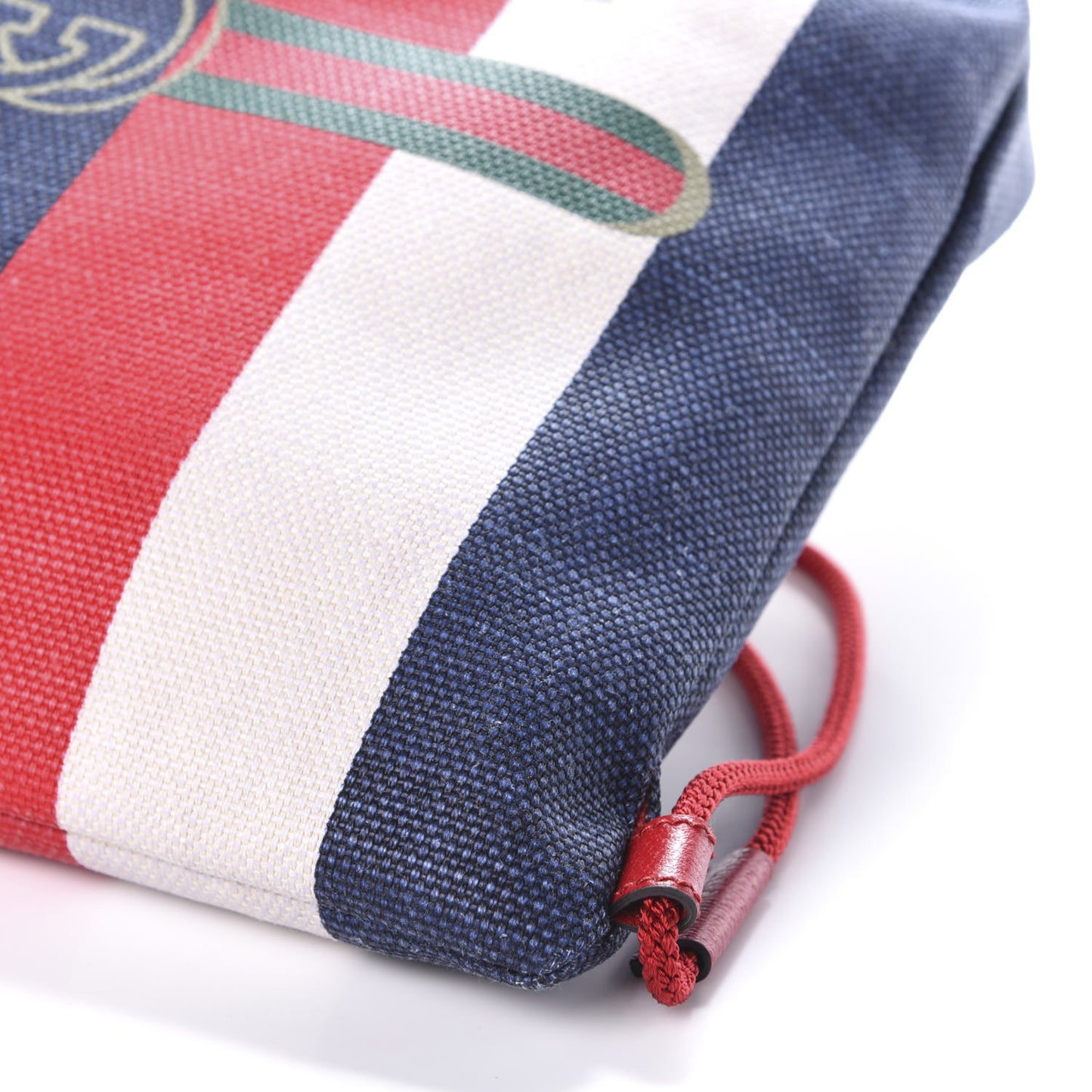 Canvas Logo Sylvie Stripe Drawstring Backpack Red