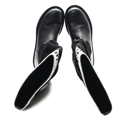Christian Dior Calfskin Technical Fabric D-Major Boots 39 Black White 2 of 9