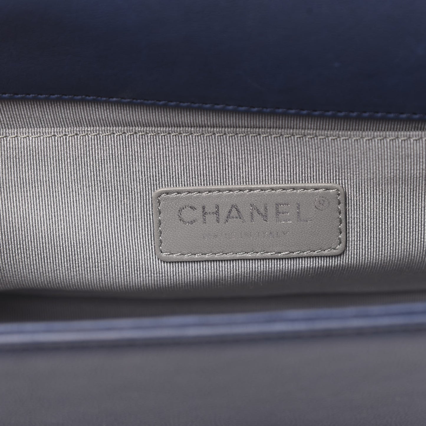 Calfskin Quilted Small Boy Flap Navy