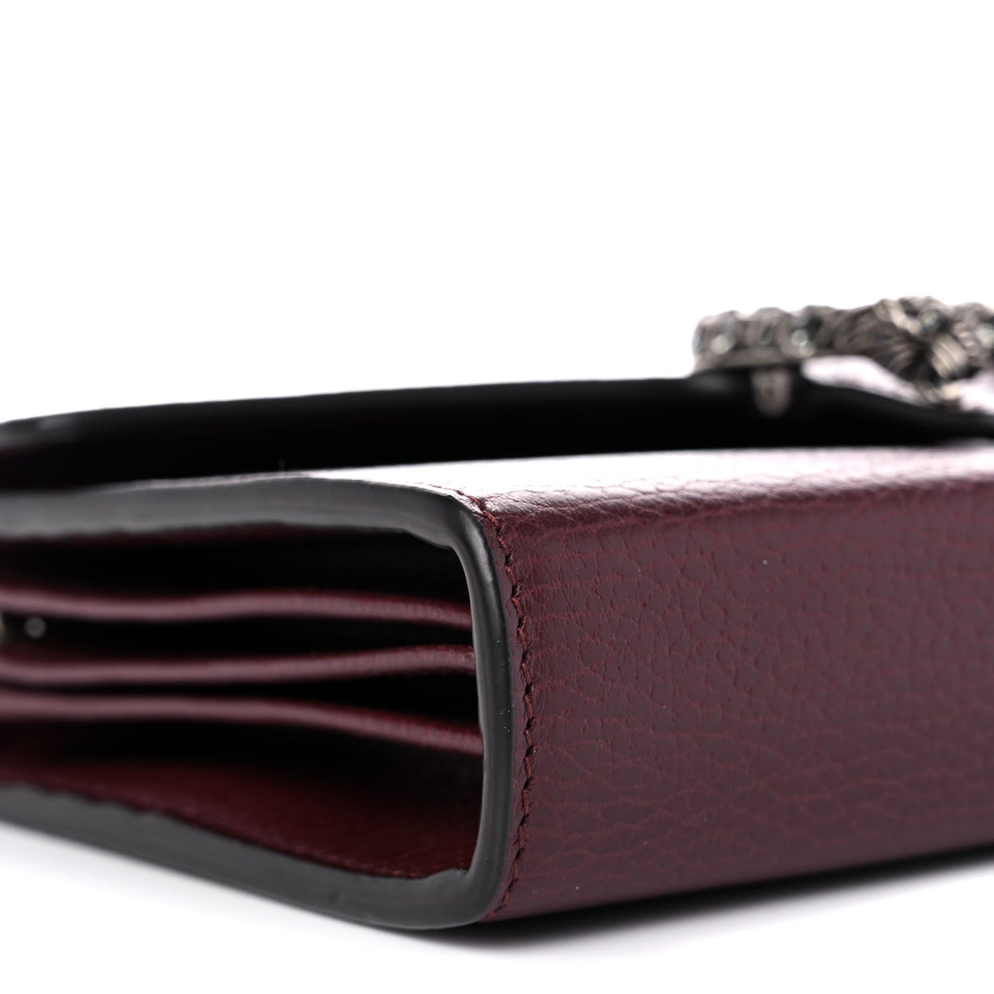 Dollar Calfskin Crystal Mini Dionysus Chain Wallet Vintage Bordeaux