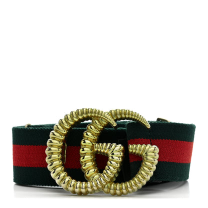 Gucci Canvas Torchon Double G Web Belt 90 36 Verde 1 of 4