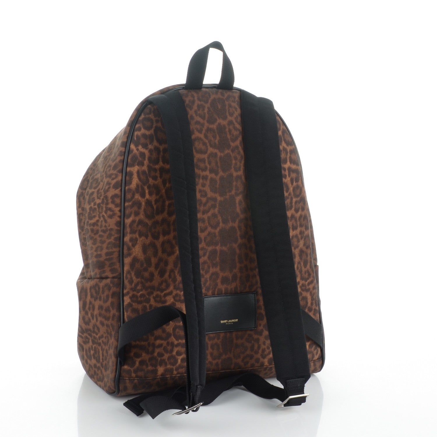 Saint Laurent Printed Canvas Leopard Classic Hunting Backpack Brown 3 of 7