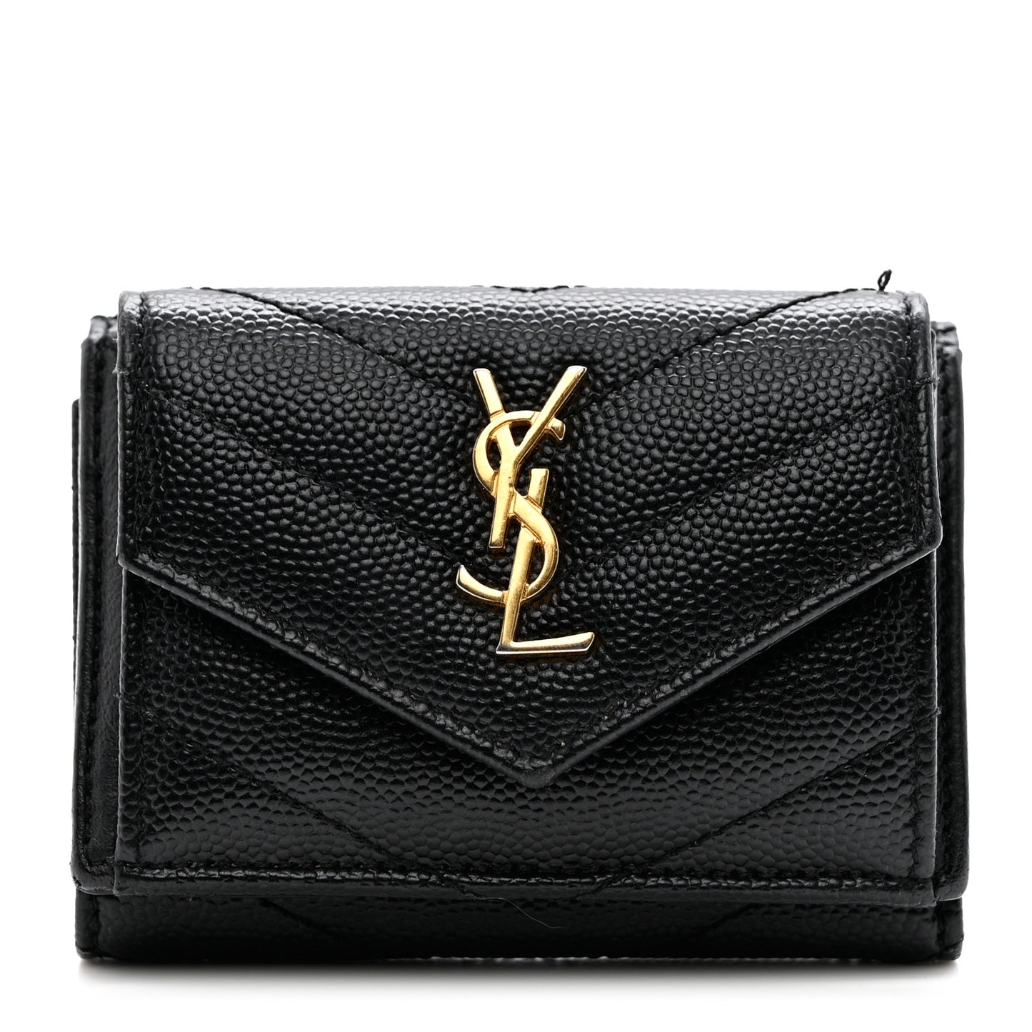 Grain De Poudre Matelasse Chevron Monogram Tiny Wallet Black