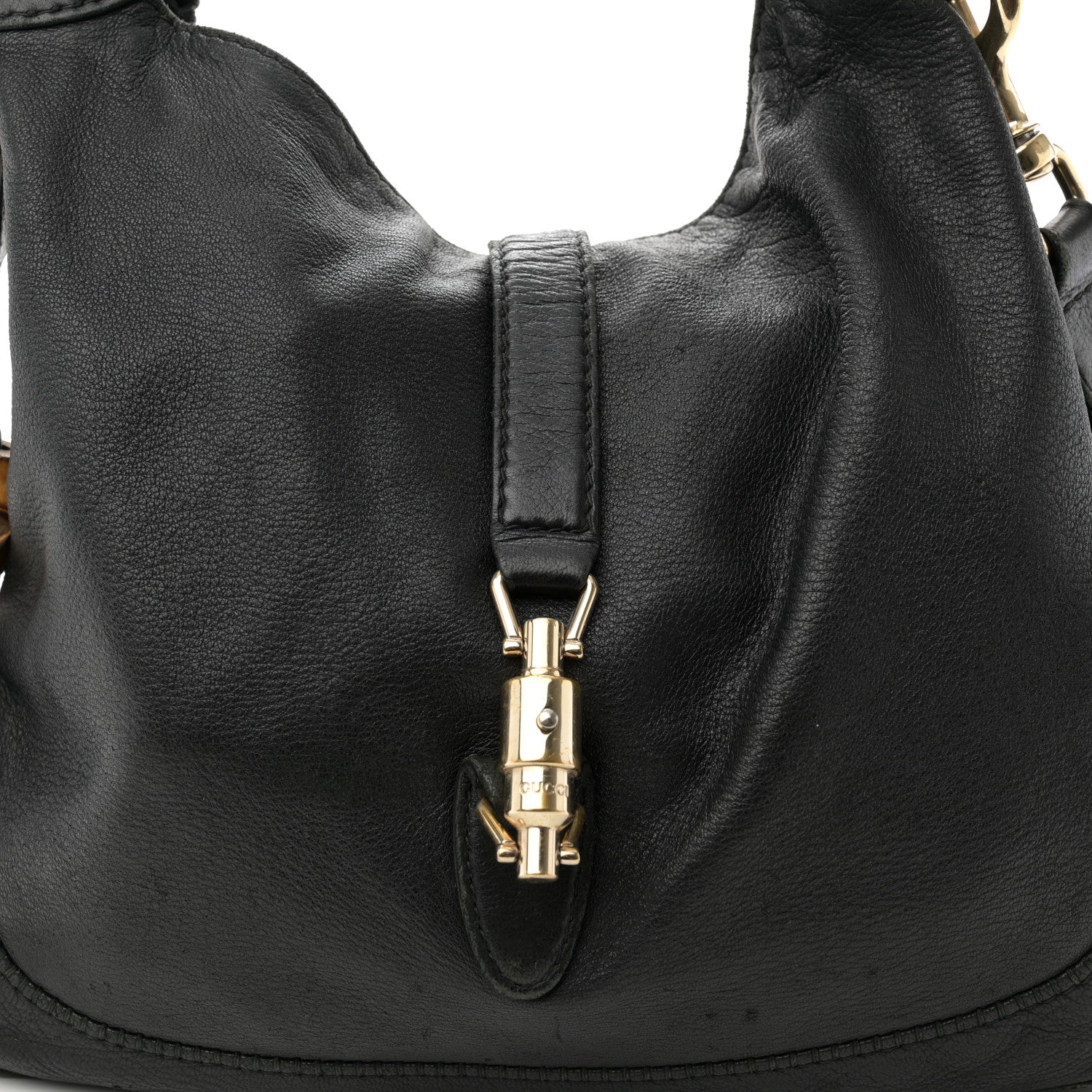 Gucci Pebbled Calfskin Medium New Jackie Shoulder Bag Black 8 of 14