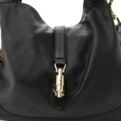 Gucci Pebbled Calfskin Medium New Jackie Shoulder Bag Black 8 of 14