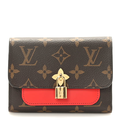 Louis Vuitton Monogram Flower Lock Compact Wallet Coquelicot 1 of 7