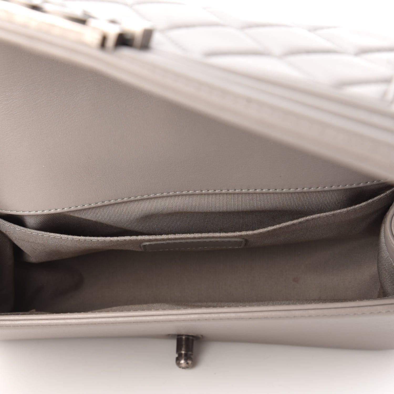 Chanel Calfskin Quilted Medium Boy Flap Grey 6 of 15