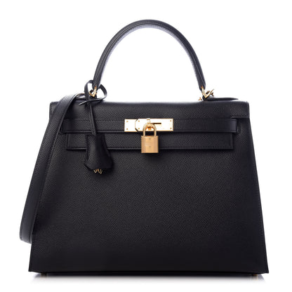 Hermes Epsom Kelly Sellier 28 Black 1 of 12