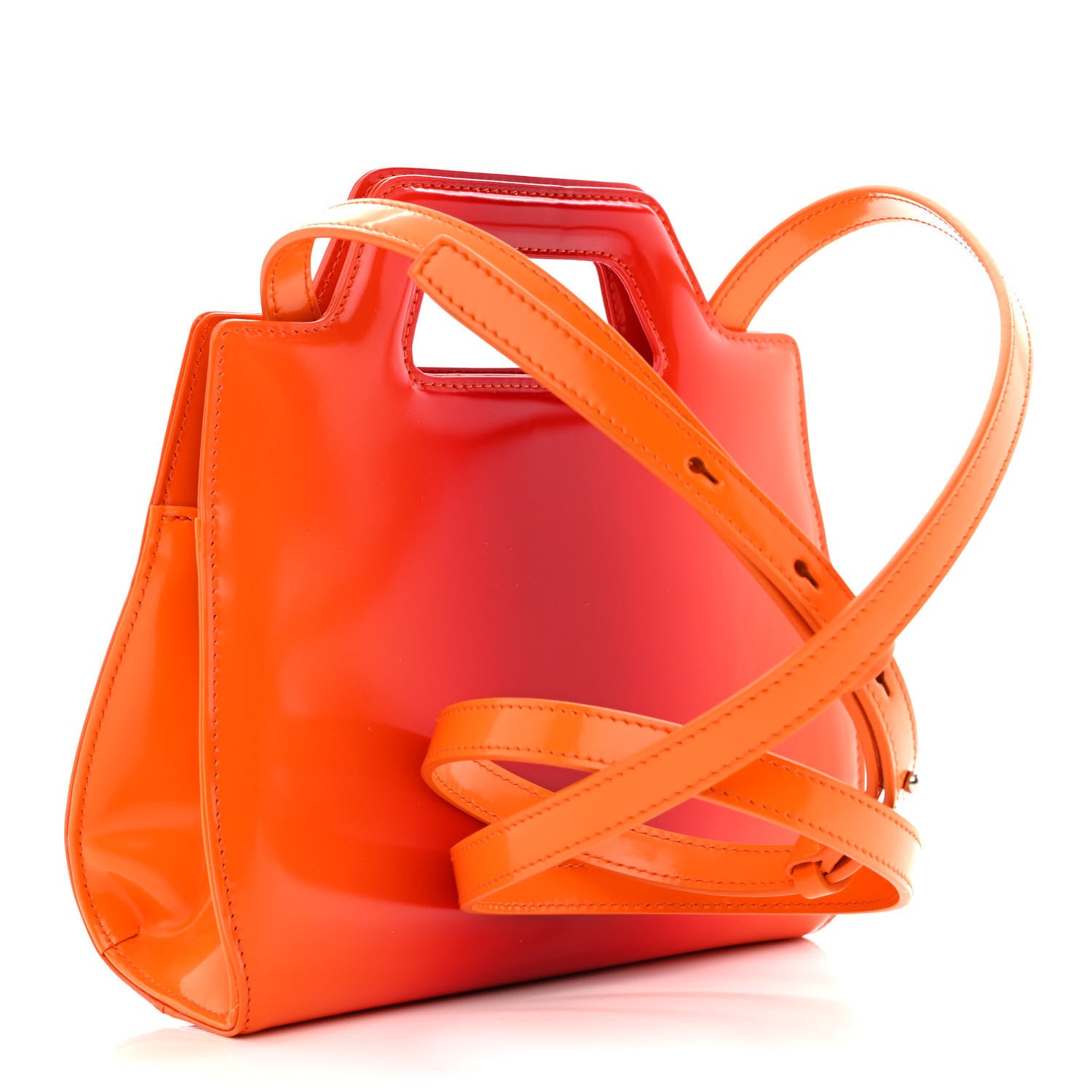 Salvatore Ferragamo Smooth Airbrushed Calfskin Mini Wanda Top Handle Bag Orange Multicolor 3 of 10