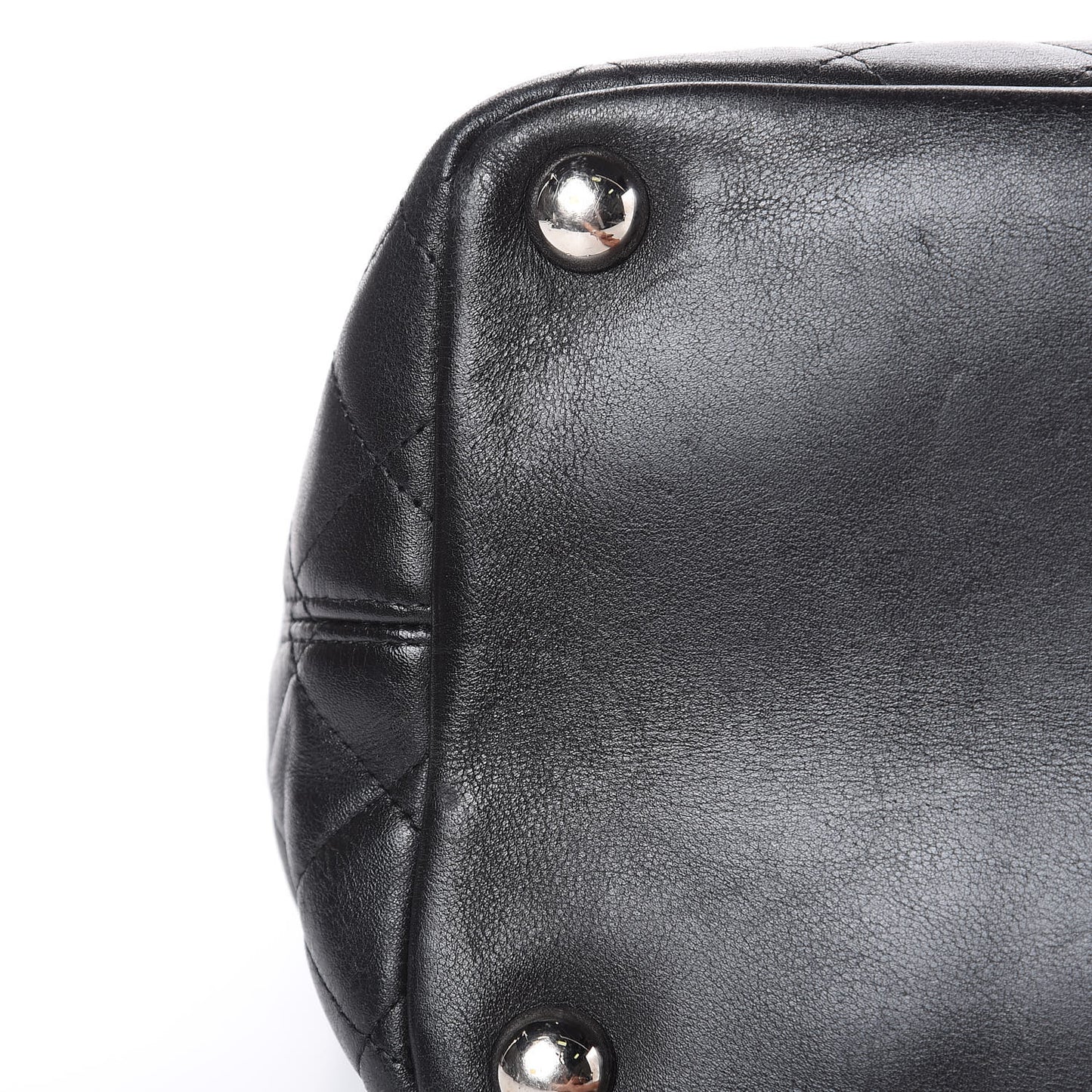 Calfskin Quilted Large Cambon Tote Black