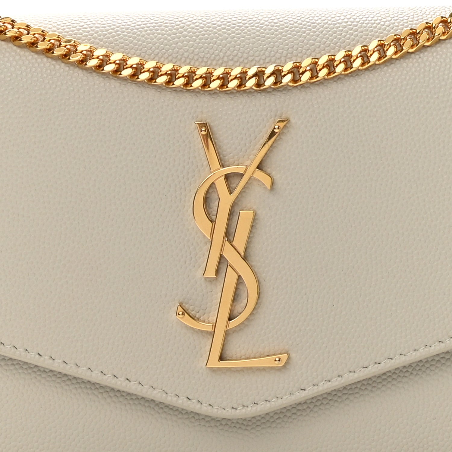 Saint Laurent Grain De Poudre Monogram Uptown Chain Wallet Crema Soft 8 of 11