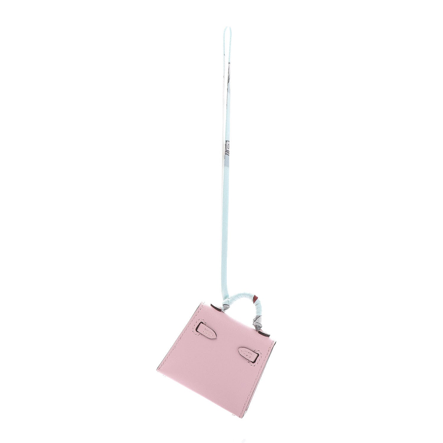 Hermes Tadelakt Mini Kelly Twilly Bag Charm Rose Sakura 3 of 7