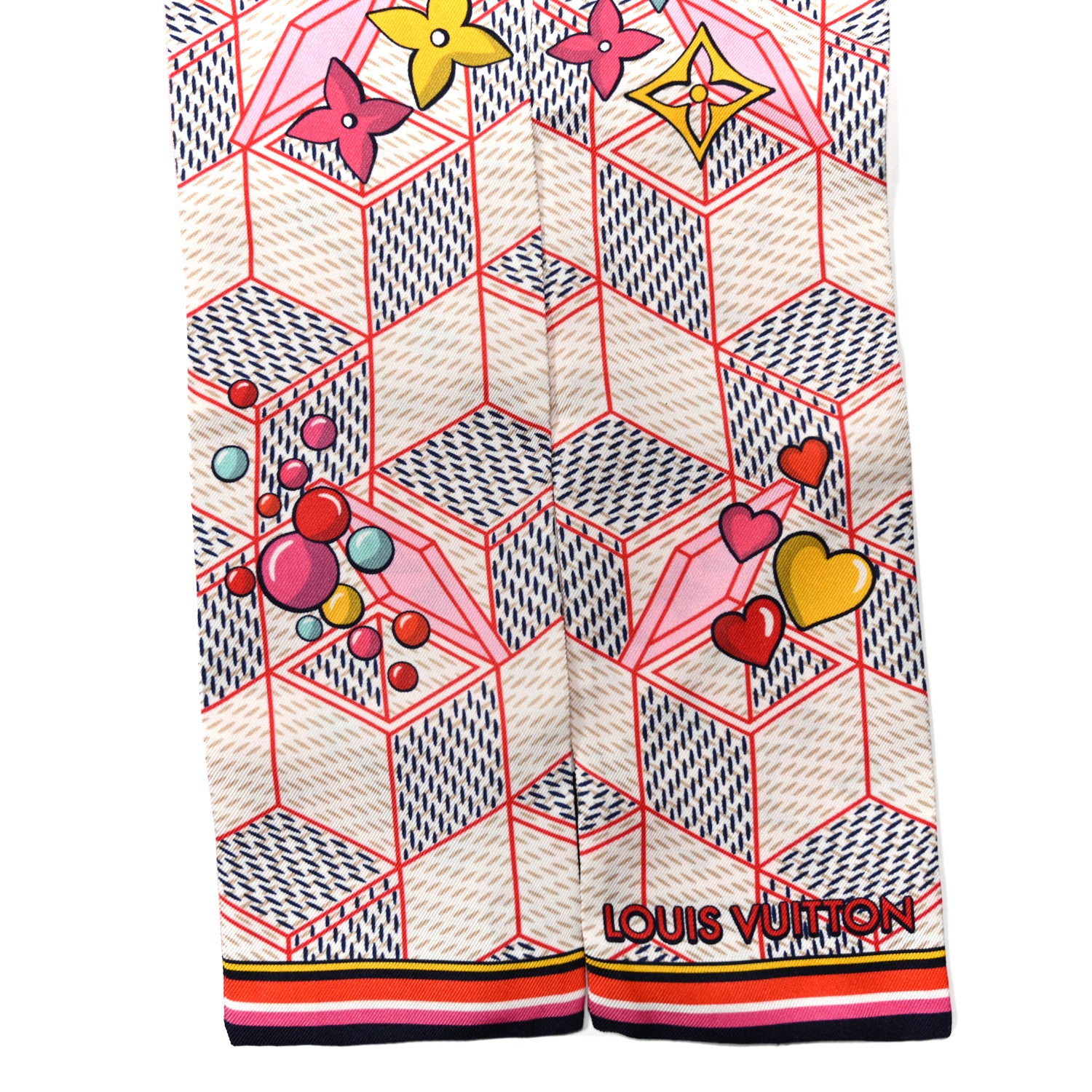 Louis Vuitton Silk Jeu De Louis BB Bandeau Beige 3 of 3