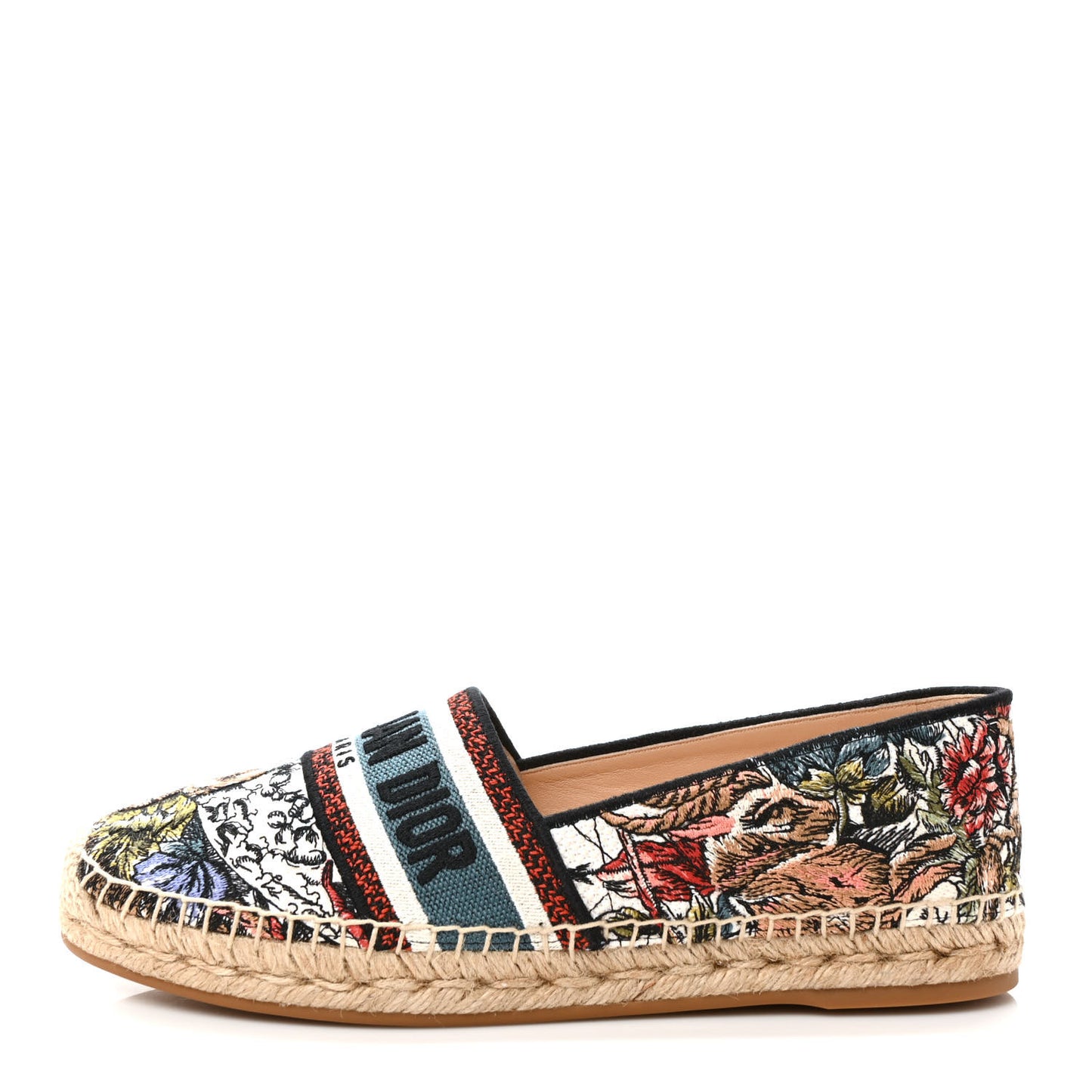 Canvas Mille Fleurs Embroidered Granville Espadrille 39 Multicolor