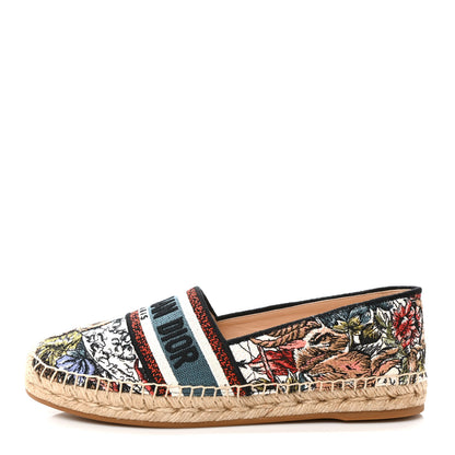 Christian Dior Canvas Mille Fleurs Embroidered Granville Espadrille 39 Multicolor 1 of 8