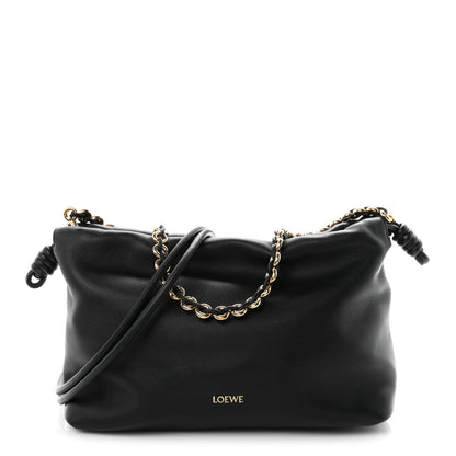 Loewe Mellow Nappa Medium Donut Chain Flamenco Knot Clutch Black 1 of 10