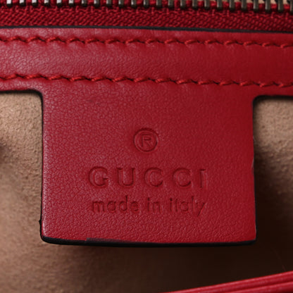 Gucci Calfskin Matelasse Small GG Marmont Shoulder Bag Hibiscus Red 6 of 11