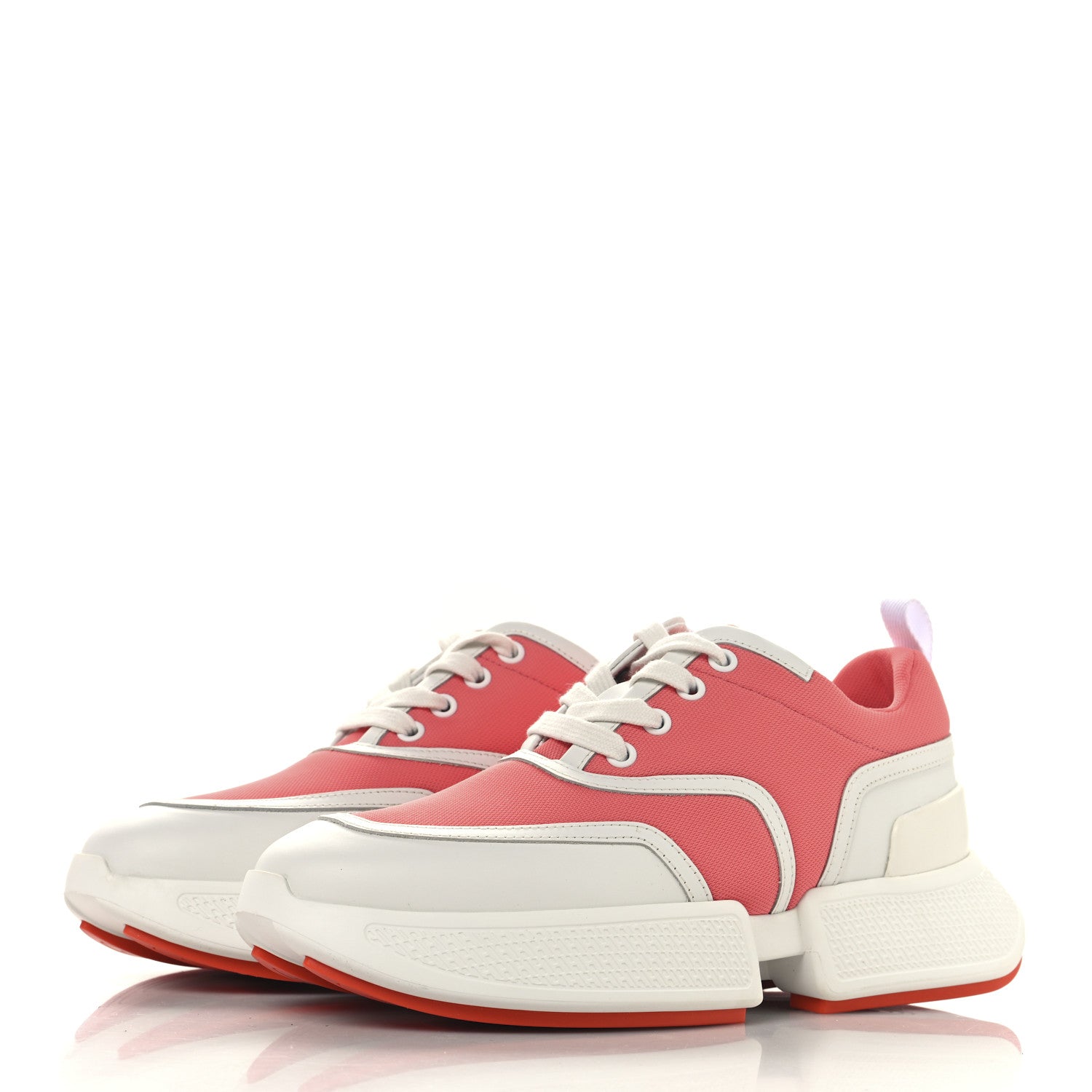 Hermes Mesh Calfskin Womens Giga Sneakers 37 Rose Du Desert White 4 of 10