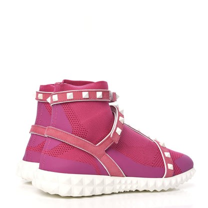 Valentino Garavani Body Tech Knit Free Rockstud Sock High Top Sneakers 36.5 Pink 4 of 7