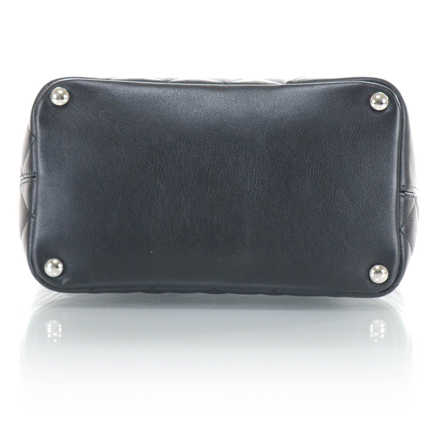 Calfskin Quilted Medium Cambon Tote Black White