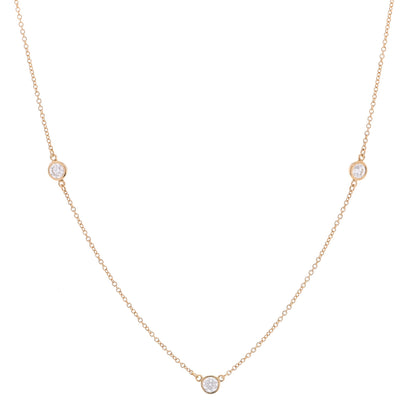 Tiffany 18K Yellow Gold Elsa Peretti Diamonds by the Yard 3 Station Necklace 1 of 6