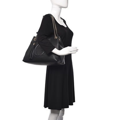 Gucci Pebbled Calfskin Medium Soho Chain Shoulder Bag Black 2 of 10