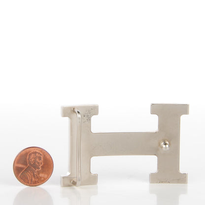 Hermes Palladium Hammered 32mm H Belt Buckle 2 of 4