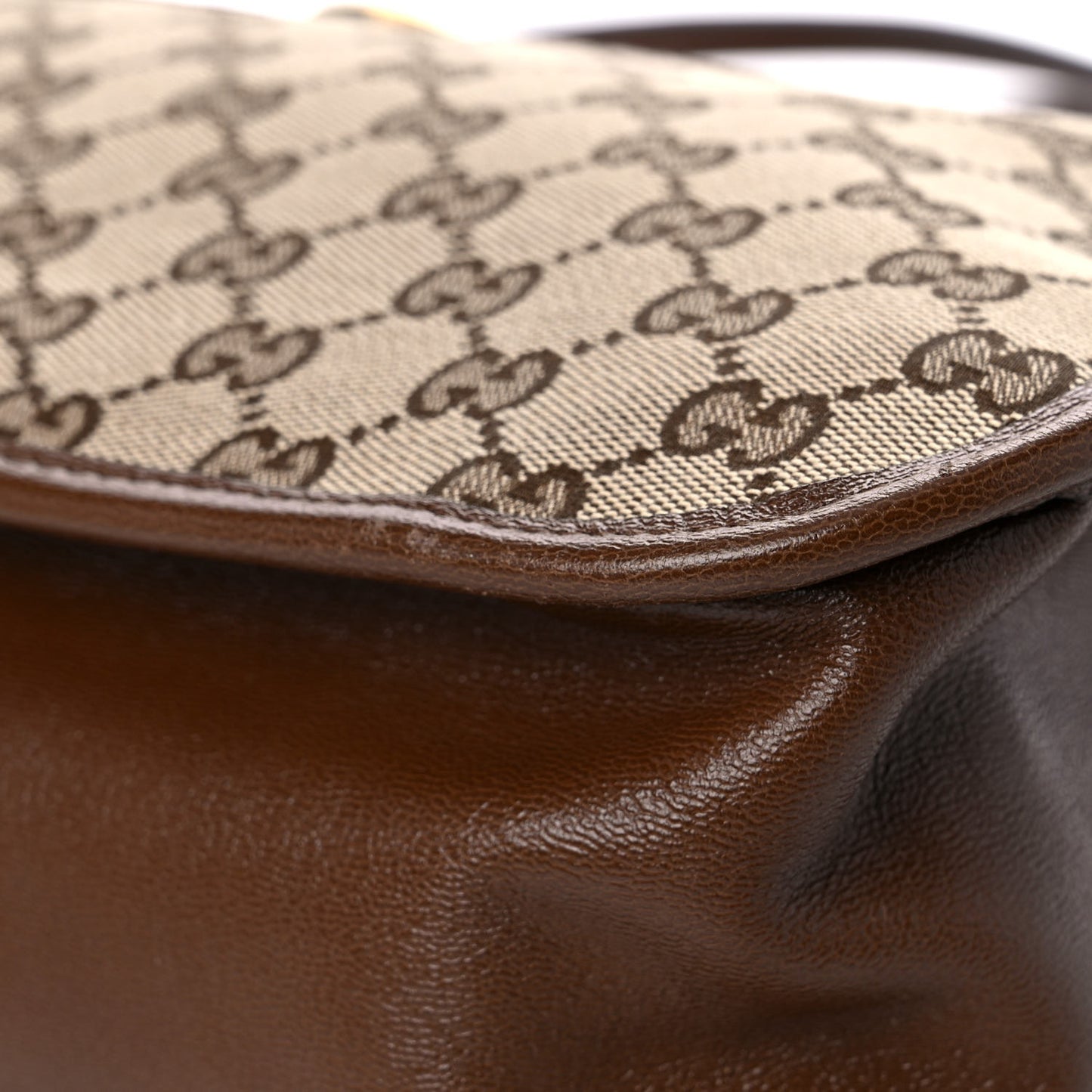 Monogram Calfskin Large Horsebit 1955 Tote Bag Beige Brown Sugar