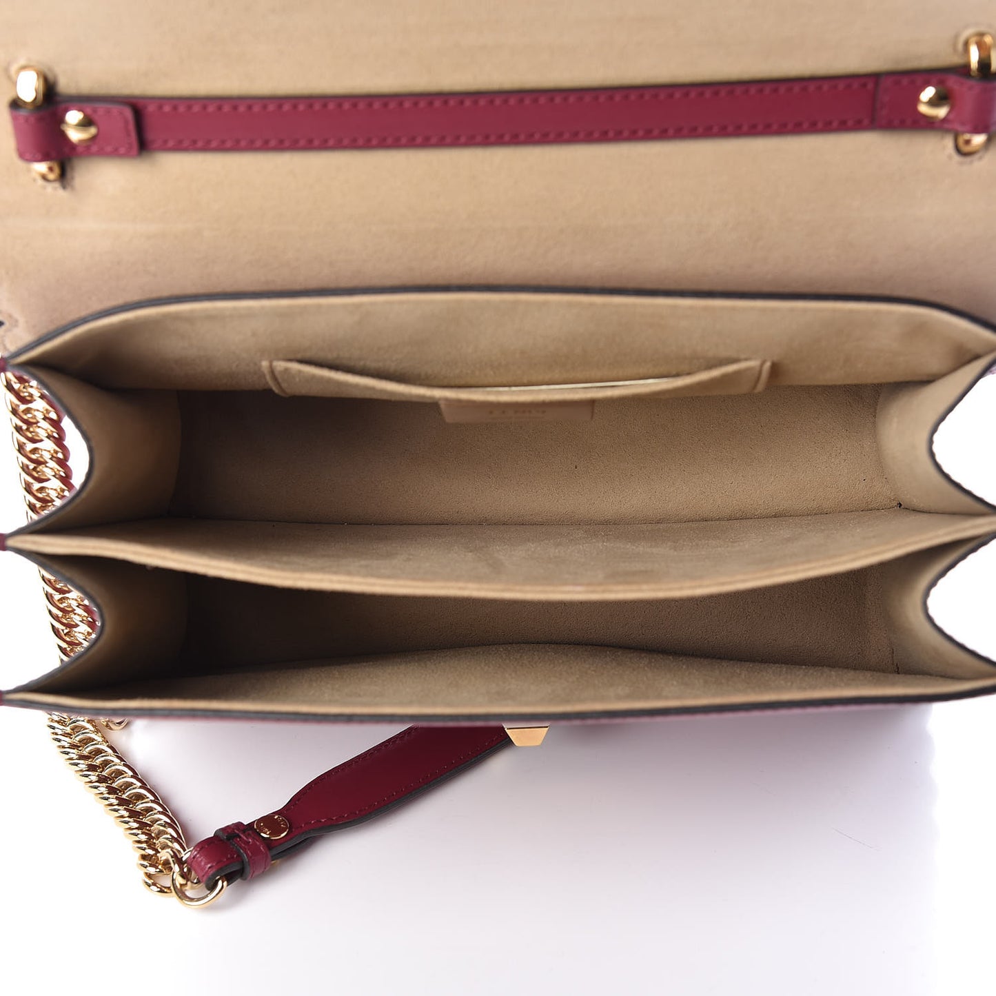 Vitello Liberty Scalloped Studded Kan I Shoulder Bag Black Cherry